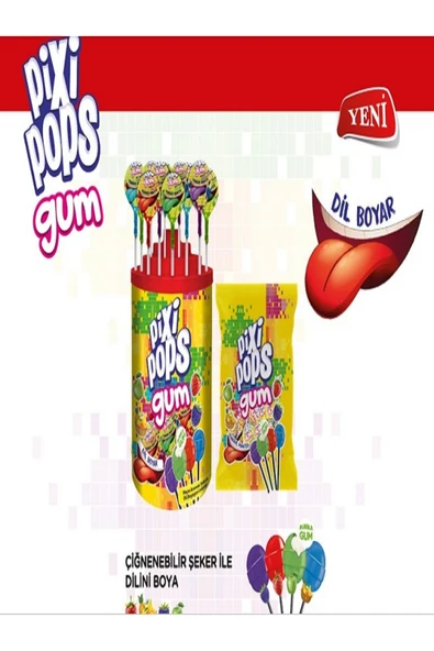 DURUKAN Pixi pops 16 Gr. Sakızlı Dil Boyayan Topitop 100 Lü