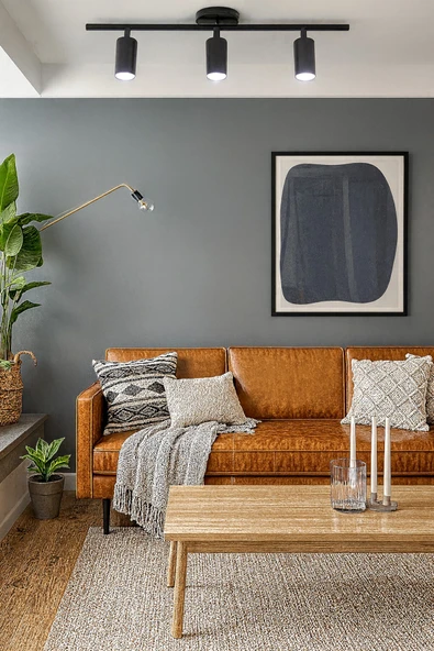 LEGACY Spoti 3'Lü Siyah Renk (BEYAZ IŞIK) Modern Tasarım Salon - Mutfak - Banyo Spot Ledli Sıralı Avize - 3