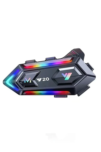 Y20 Motor Kurye Kask Kulaklık Rgb Modlu Bluetooth Motosiklet Kulaklık 5.3 Bluetooth Interkom ürün görseli