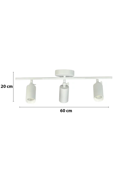 LEGACY Spoti 3'Lü Beyaz Renk (GÜN IŞIĞI) Modern Tasarım Salon - Mutfak - Banyo Spot Ledli Sıralı Avize - Resim 2