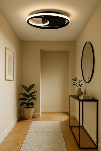 LEGACY Okka Siyah Renk Modern Tasarım Yemek Masası Üstü - Mutfak - Salon Beyaz Led 2 Li Avize - Resim 3