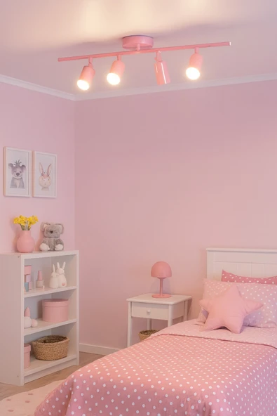 LEGACY Spoti 4'Lü Pembe Renk (GÜN IŞIĞI) Modern Tasarım Salon - Mutfak - Banyo Spot Ledli Sıralı Avize ürün görseli