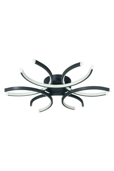 LEGACY Levora Antrasit Renk Modern Tasarım - Salon - Mutfak - Yatak Odası Beyaz Işıklı Led Avize - Resim 4