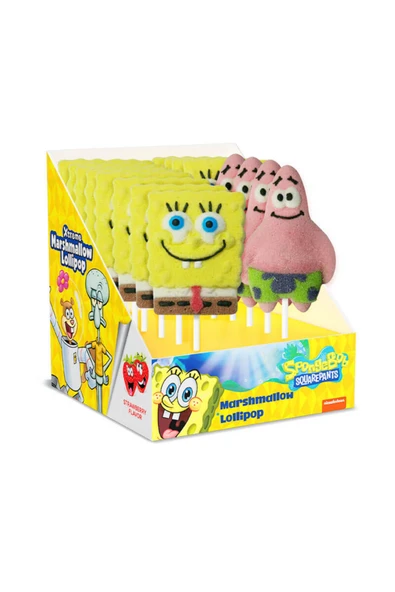Relkon Lisanslı Sponge Bob Square Pants Marshmallow Lolipop 45 Gr (12 Adet) ürün görseli 1