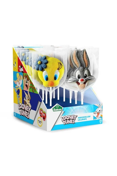 Relkon Lisanslı Looney Tunes Marshmallow Lolipop 45 Gr (12 Adet)