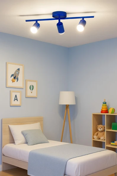 LEGACY Spoti 3'Lü Mavi Renk (BEYAZ IŞIK) Modern Tasarım Salon - Mutfak - Banyo Spot Ledli Sıralı Avize ürün görseli