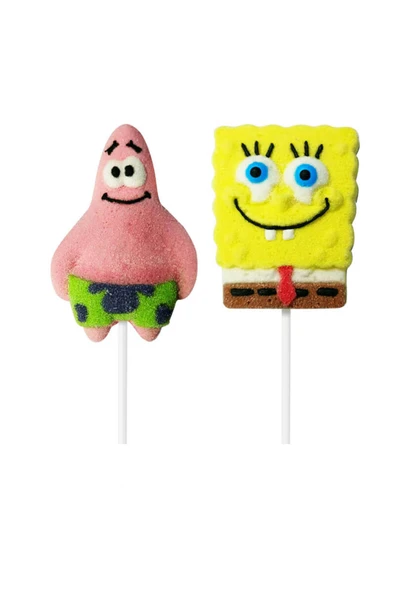 Relkon Lisanslı Sponge Bob Square Pants Marshmallow Lolipop 45 Gr (12 Adet) - Resim 2