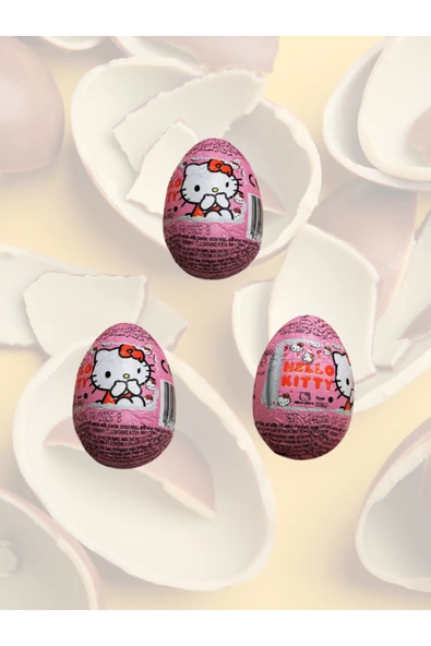 Zaini Hello Kitty Çikolatalı Sürpriz Yumurta 3 Adet. - 2