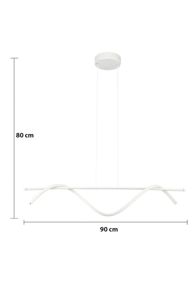 LEGACY Eclipse Beyaz Renk Modern Tasarım Beyaz Ledli Cafe - Mutfak - Salon 2 Li Led Avize - Resim 2