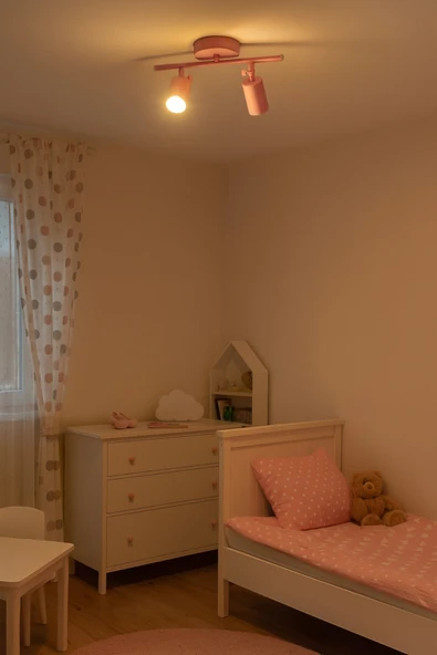 LEGACY Spoti 2'Li Pembe Renk (GÜN IŞIĞI) Modern Tasarım Cafe - Mutfak - Banyo Spot Ledli Sıralı Avize - Resim 5