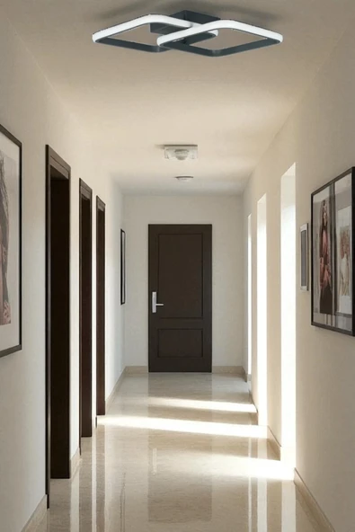 LEGACY Kira Antrasit Renk Modern Tasarım Salon - Mutfak - Hol Beyaz Led 2 Li Avize - Resim 4