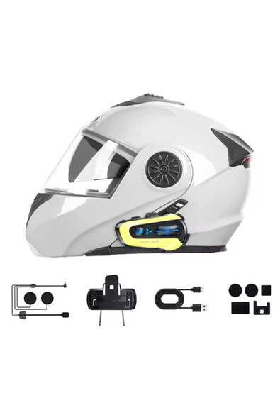 N3x Rgb Işıklı Intercom 3 Kişi Bağlantılı 1000mah Motosiklet Bluetooth Kulaklık Seti - Resim 5