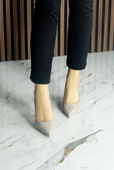 Erkan Saçmacı Suzanna Vizon Hakiki Dana Derisi Sivri Burun Klasik İnce Topuklu Ayakkabı - 4