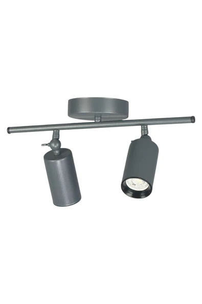 LEGACY Spoti 2'Li Antrasit Renk (GÜN IŞIĞI) Modern Tasarım Cafe - Mutfak - Banyo Spot Ledli Sıralı Avize - Resim 4