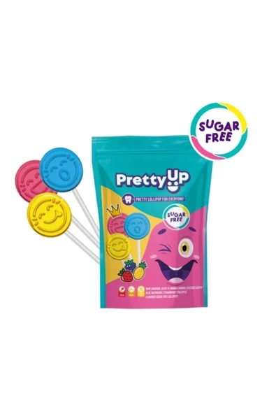 Pretty Up Diş Dostu Şekersiz Yassı Lolipop Vegan Ve Glutensiz 5.5gr - 1 Paket ürün görseli 1