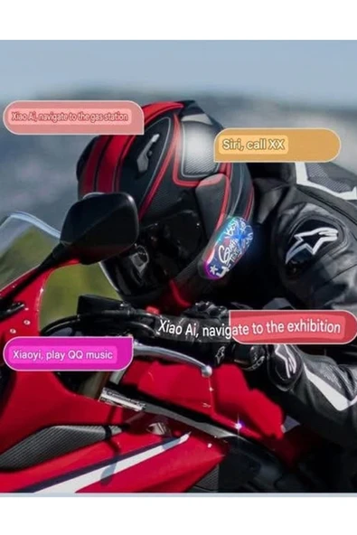 Helmet Graffiti Motor Kask Kulaklık Rgb Modlu Su Geçirmez 6.0 Bluetooth Intercom Yenı Model - Resim 4