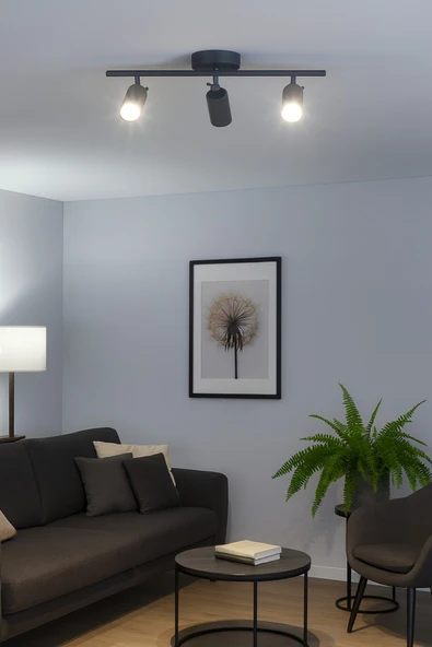 LEGACY Spoti 3'Lü Antrasit Renk (BEYAZ IŞIK) Modern Tasarım Salon - Mutfak - Banyo Spot Ledli Sıralı Avize ürün görseli