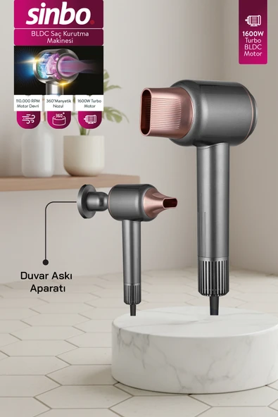 Sinbo SHD-1717 BLDC Saç Kurutma Makinesi-Koyu Gri ürün görseli