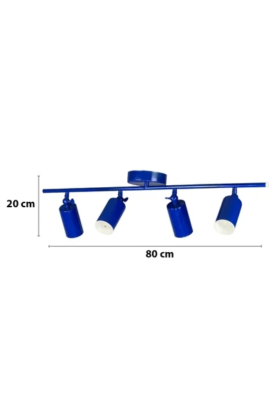 LEGACY Spoti 4'Lü Mavi Renk (GÜN IŞIĞI) Modern Tasarım Salon - Mutfak - Banyo Spot Ledli Sıralı Avize - Resim 2