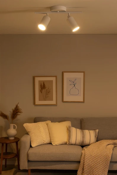 LEGACY Spoti 2'Li Beyaz Renk (GÜN IŞIĞI) Modern Tasarım Cafe - Mutfak - Banyo Spot Ledli Sıralı Avize ürün görseli