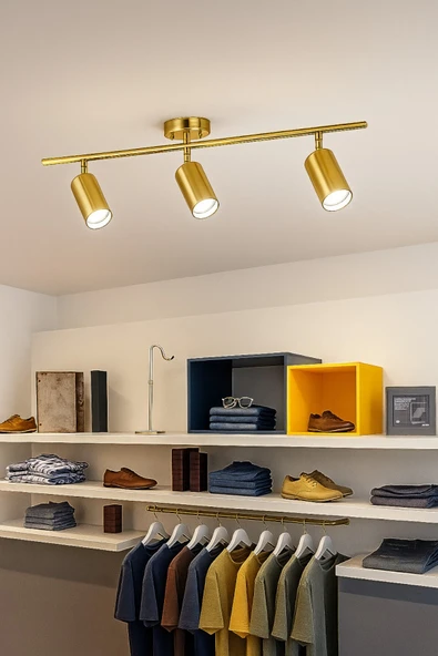 LEGACY Spoti 3'Lü Eskitme Renk (BEYAZ IŞIK) Modern Tasarım Salon - Mutfak - Banyo Spot Ledli Sıralı Avize - Resim 3