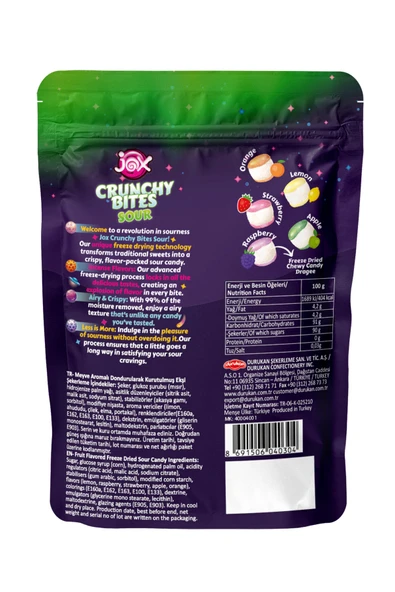 JOX Crunchy Bites Sour (Ekşi) 1 Paket - Resim 2