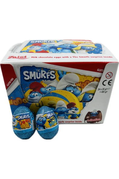 Zaini Smurfs lisanslı Şirinler sürpriz yumurta surprise egg 24 * 20 gr Paket