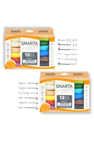Smarta KİDS MODELLEME HAMURU HAVAYLA KURUYAN 25 GR BASİC 12 RENK - 2