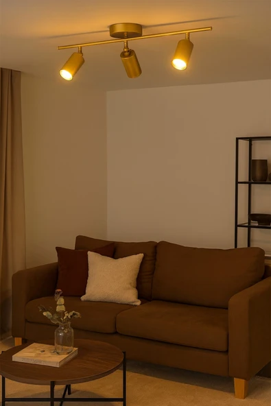 LEGACY Spoti 3'Lü Eskitme Renk (GÜN IŞIĞI) Modern Tasarım Salon - Mutfak - Banyo Spot Ledli Sıralı Avize ürün görseli