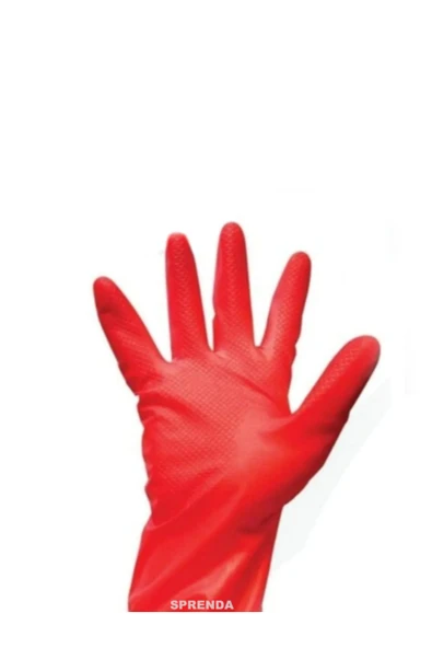SPRENDA Kırmızı Bulaşık Eldiveni 1 Çift ( Kırmızı ) SMALL - Resim 2