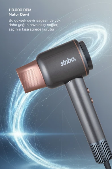 Sinbo SHD-1717 BLDC Saç Kurutma Makinesi-Koyu Gri - Resim 4