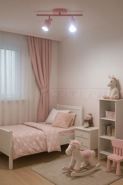 LEGACY Spoti 2'Li Pembe Renk (BEYAZ IŞIK) Modern Tasarım Cafe - Mutfak - Banyo Spot Ledli Sıralı Avize - Resim 5