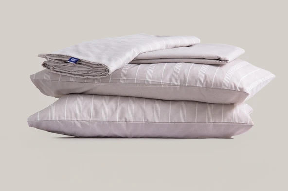 Sleeptown Keten Görünümlü Armürlü Pamuk Nevresim Takımı Gri-Bej / 160x220 Tek Kişilik-200x220 Çift Kişilik - 7
