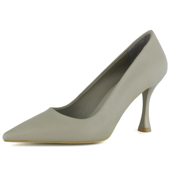 Erkan Saçmacı Suzanna Vizon Hakiki Dana Derisi Sivri Burun Klasik İnce Topuklu Ayakkabı ürün görseli 1