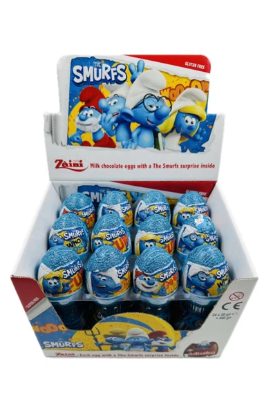 Zaini Smurfs lisanslı Şirinler sürpriz yumurta surprise egg 24 * 20 gr Paket - 2