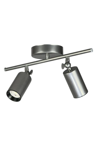 LEGACY Spoti 2'Li Gri Renk (GÜN IŞIĞI) Modern Tasarım Cafe - Mutfak - Banyo Spot Ledli Sıralı Avize - Resim 4