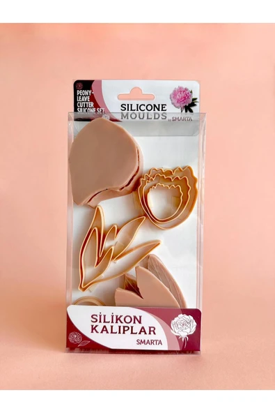 Smarta Silikon Kalıp / Flowers : Peony & Leave / Çiçekler : Şakayık & Yaprak