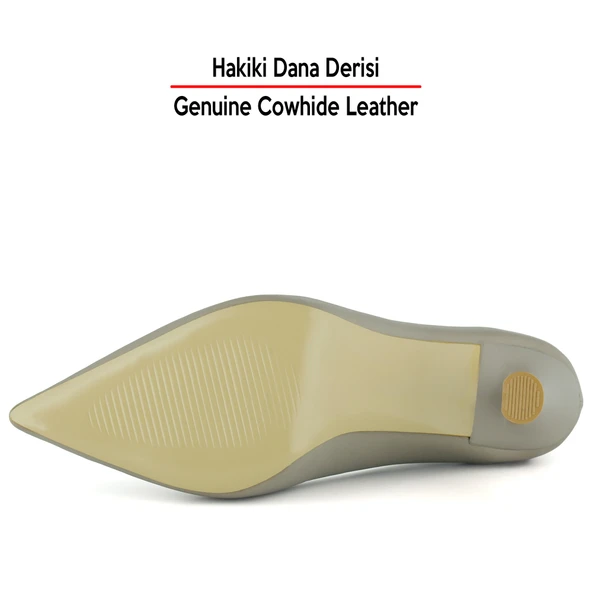 Erkan Saçmacı Suzanna Vizon Hakiki Dana Derisi Sivri Burun Klasik İnce Topuklu Ayakkabı - 9