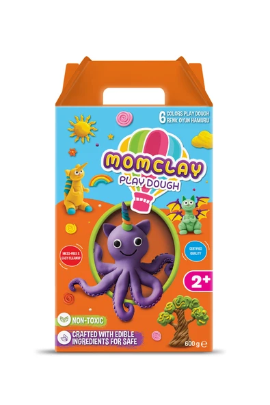 MomClay 6 Renkli Doğal Oyun Hamuru - 5