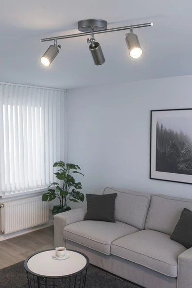 LEGACY Spoti 3'Lü Gri Renk (BEYAZ IŞIK) Modern Tasarım Salon - Mutfak - Banyo Spot Ledli Sıralı Avize ürün görseli