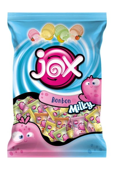 JOX Milky Süt Ve Meyve Aromalı Sıvı Dolgulu Bonbon Şekerleme (5gx200adet)