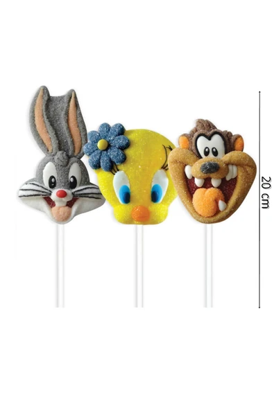 Relkon Lisanslı Looney Tunes Marshmallow Lolipop 45 Gr (12 Adet) - 3