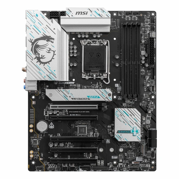MSI B760 Gaming Plus WiFi DDR4 (5333MHz)OC M.2 HDMI/DP/USB-C PCIe 4.0 1700P ATX Anakart - Resim 2