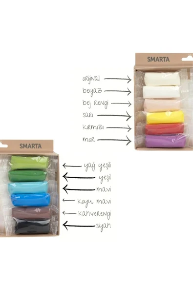 Smarta Polimer Kil Hava ile Kuruyan Modelleme Hamuru Basic Seti 12x25gr - 4