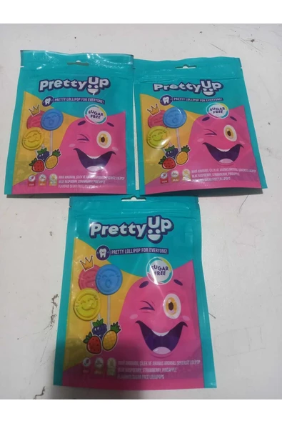 Unibon 3 ADET PERETTY ŞEKERSİZ LOLİPOP 10*ADET