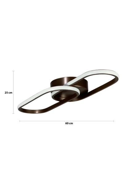 LEGACY Zzez Kahverengi Modern Tasarım Beyaz Ledli Cafe - Mutfak - Salon 2 Li Led Avize - Resim 2