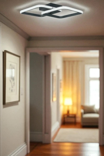 LEGACY Kira Antrasit Renk Modern Tasarım Salon - Mutfak - Hol Beyaz Led 2 Li Avize ürün görseli