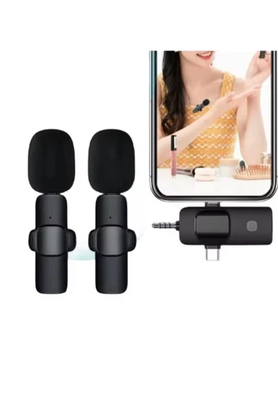 Yüksek Kalite Profesyonel 3 In 1 Kablosuz Taşınabilir Yaka Mikrofonu Youtube Facebook Tiktok - Resim 5