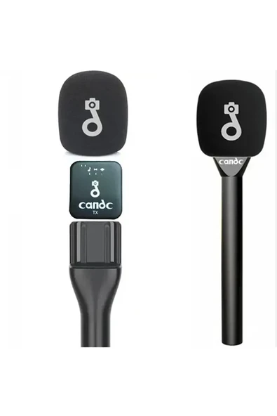 Çift Mikrofonlu Profosyonel Kablosuz Yüksek Kaliteli Ses Kaydı Röportaj Mikrofonu - Resim 4