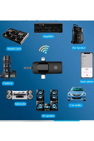 Yüksek Kalite Profesyonel 3 In 1 Kablosuz Taşınabilir Yaka Mikrofonu Youtube Facebook Tiktok - Resim 3